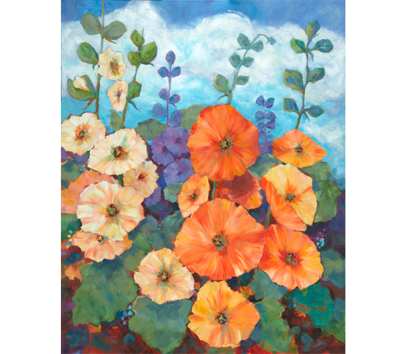 "Hollyhocks" - Peggy Wilson